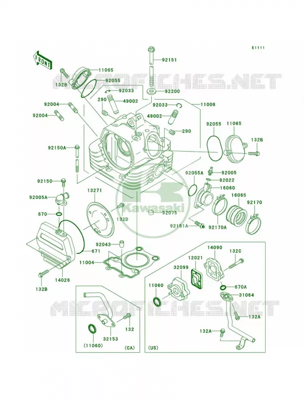 Cylinder Head Kawasaki MOTOS 125 2006 Eliminator 125  BN125A6F