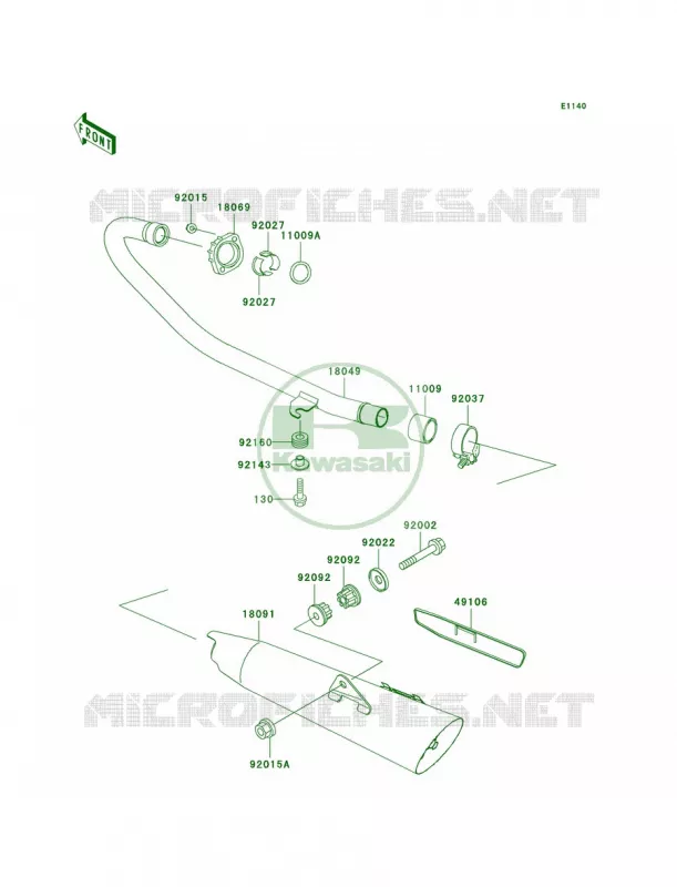 Mufflers Kawasaki MOTOS 125 2006 Eliminator 125  BN125A6F