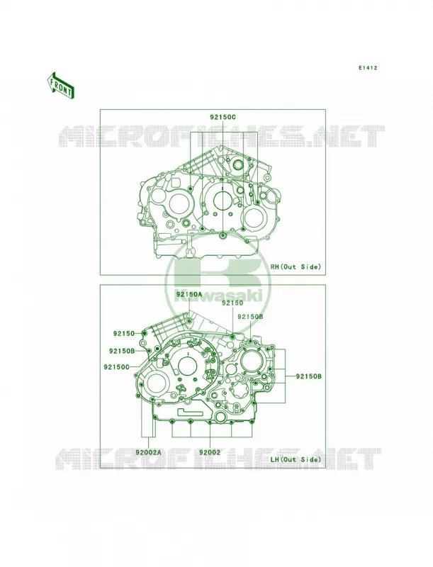 Crankcase Bolt Pattern Kawasaki MOTOS 1500 2006 Vulcan 1500 Classic  VN1500N6F