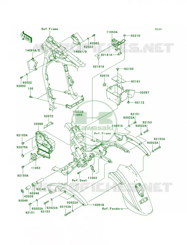 Frame Fittings Kawasaki MOTOS 1600 2006 Vulcan 1600 Classic  VN1600A6F