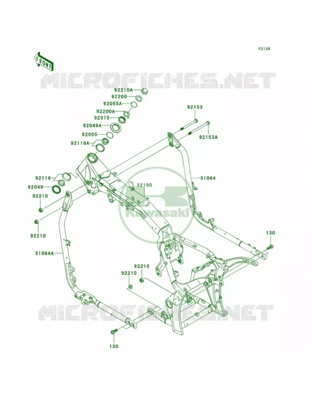 Frame Kawasaki MOTOS 2000 2006 Vulcan 2000  VN2000A6F