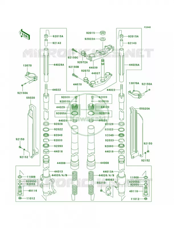 Front ForkA6F Kawasaki MOTOS 300 2006 KLX300R  KLX300A6F