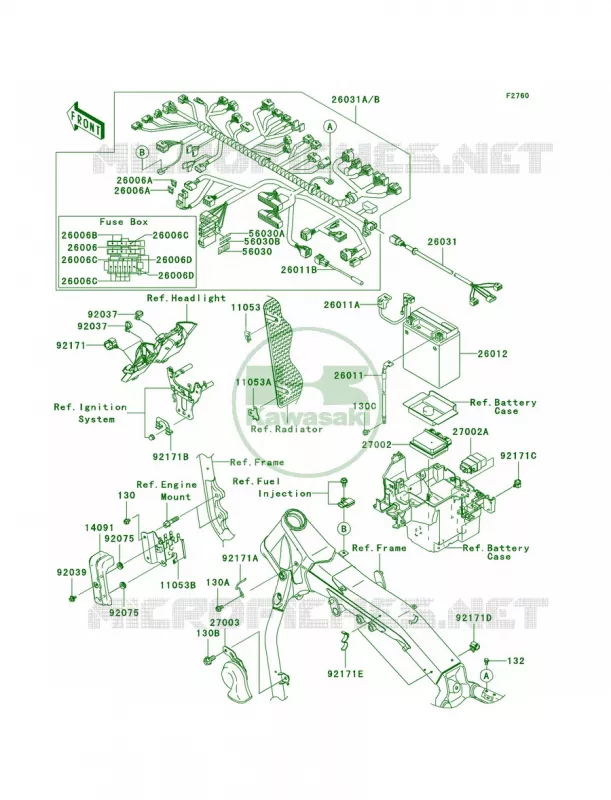 Chassis Electrical Equipment Kawasaki MOTOS 2000 2006 Vulcan 2000 Limited  VN2000D6F