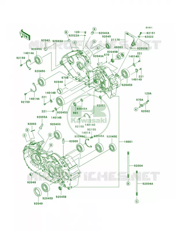 Crankcase Kawasaki MOTOS 2000 2006 Vulcan 2000 Limited  VN2000D6F
