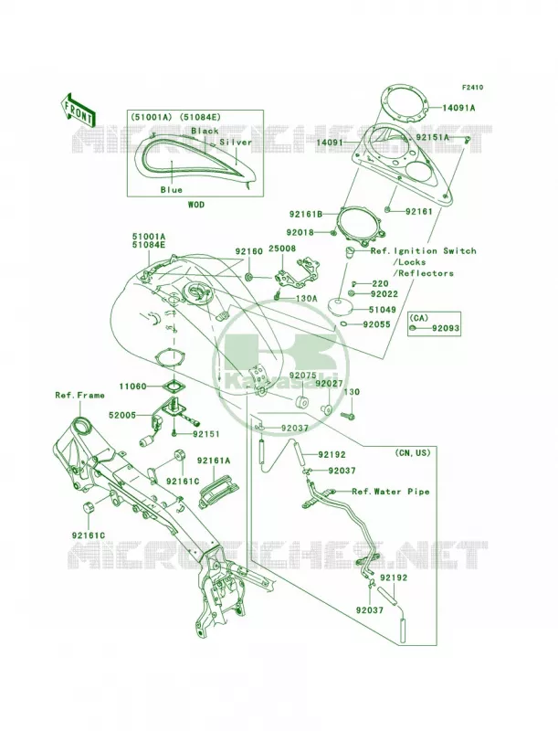Fuel Tank Kawasaki MOTOS 2000 2006 Vulcan 2000 Limited  VN2000D6F