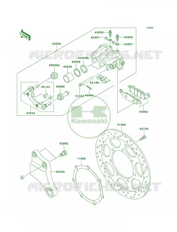 Rear Brake Kawasaki MOTOS 2000 2006 Vulcan 2000 Limited  VN2000D6F