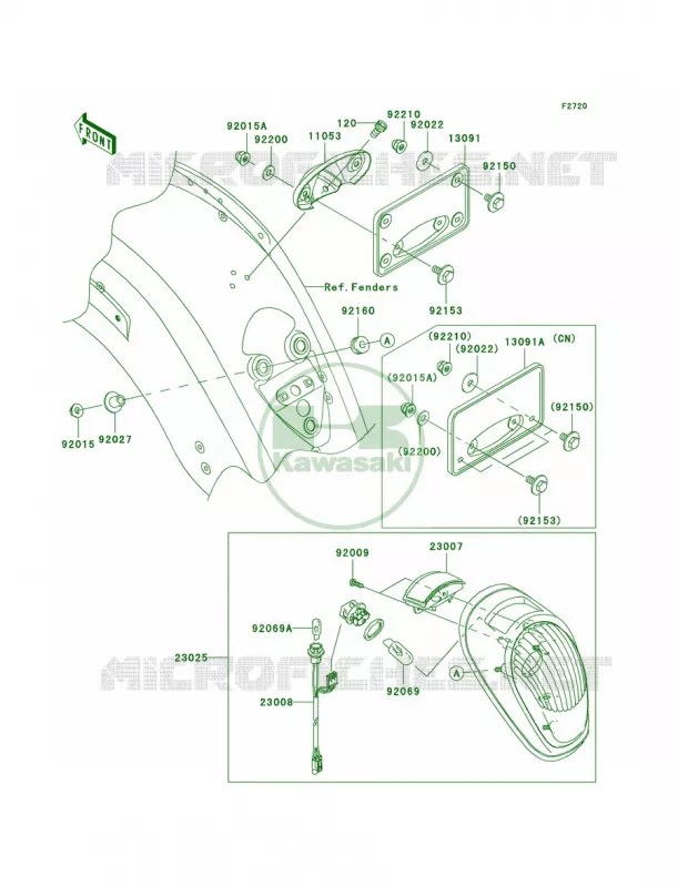 Taillights Kawasaki MOTOS 2000 2006 Vulcan 2000 Limited  VN2000D6F