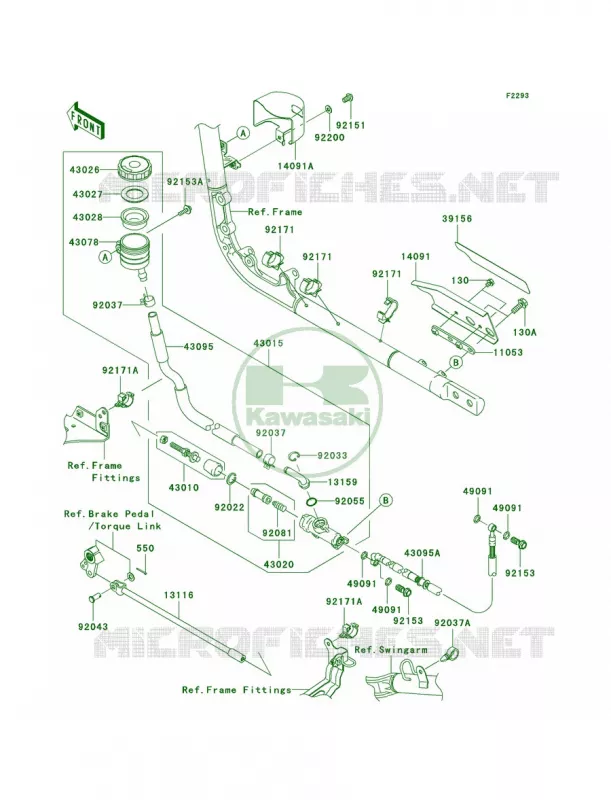 Rear Master Cylinder Kawasaki MOTOS 2000 2006 Vulcan 2000 Classic  VN2000E6F