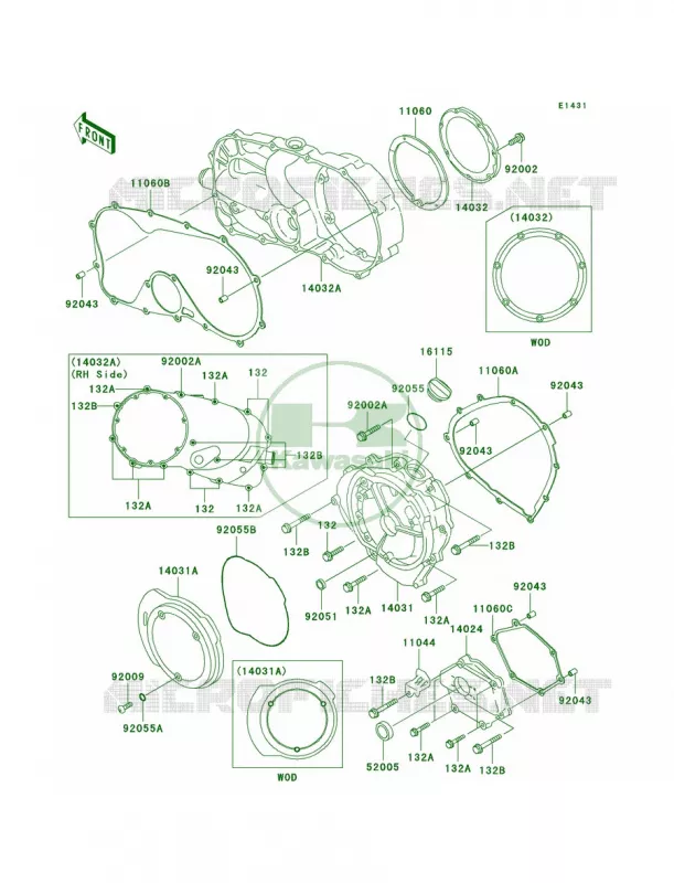 Engine Covers Kawasaki MOTOS 750 2006 Vulcan 750  VN750A6F