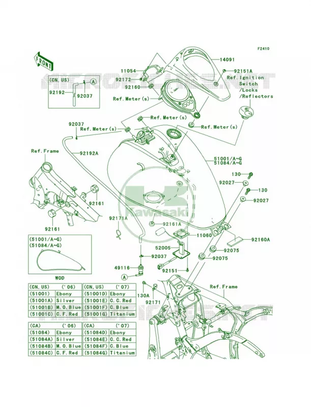 Fuel TankB6FB7F Kawasaki MOTOS 900 2006 Vulcan 900 Classic  VN900B6F