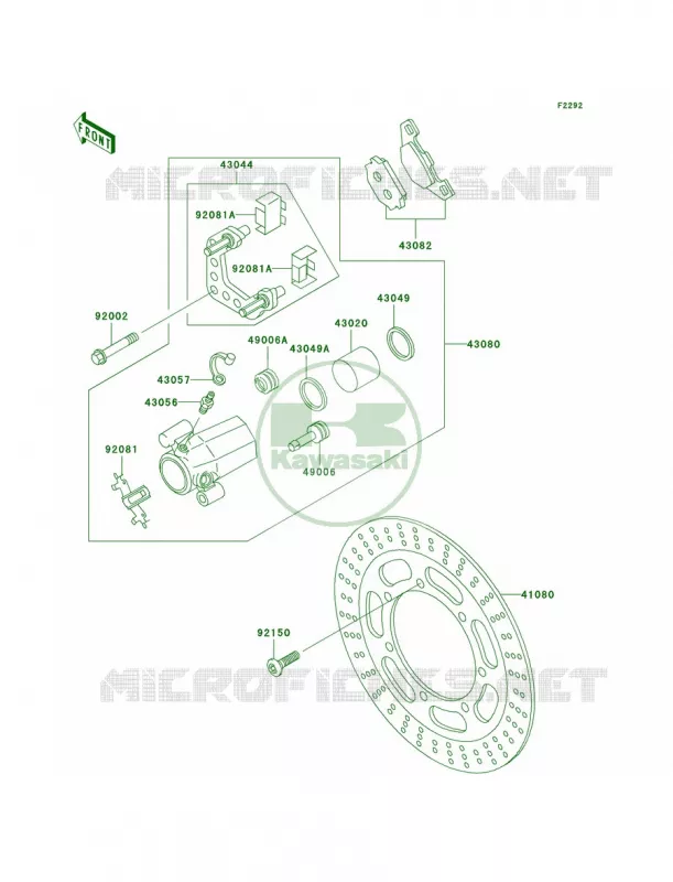 Front Brake Kawasaki MOTOS 500 2005 Vulcan 500 LTD  EN500-C10