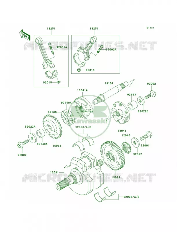 Crankshaft Kawasaki MOTOS 1500 2005 Vulcan 1500 Drifter  VN1500-R5