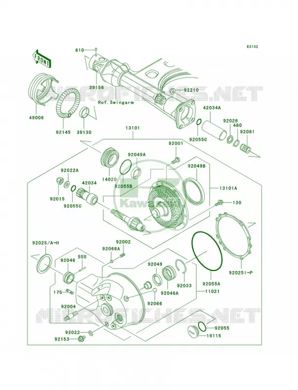 Drive ShaftFinal Gear Kawasaki MOTOS 1500 2005 Vulcan 1500 Drifter  VN1500-R5