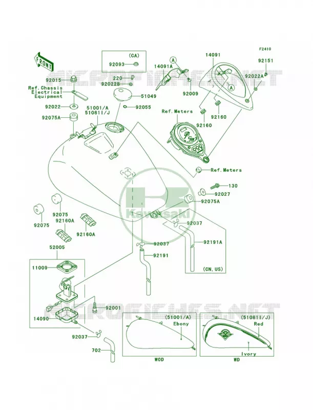 Fuel TankR1 Kawasaki MOTOS 1500 2005 Vulcan 1500 Drifter  VN1500-R5