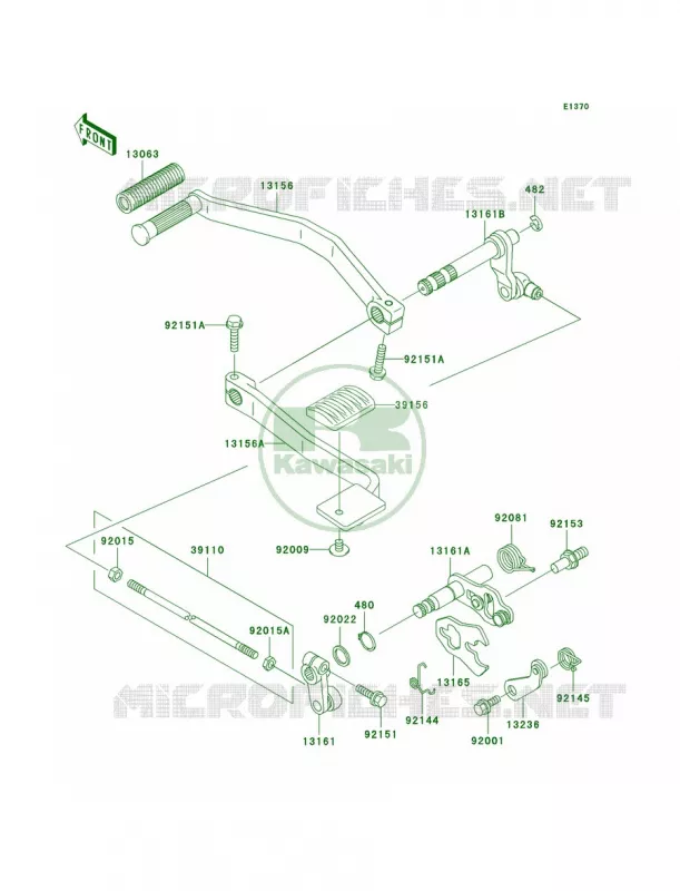 Gear Change MechanismR1-R3 Kawasaki MOTOS 1500 2005 Vulcan 1500 Drifter  VN1500-R5