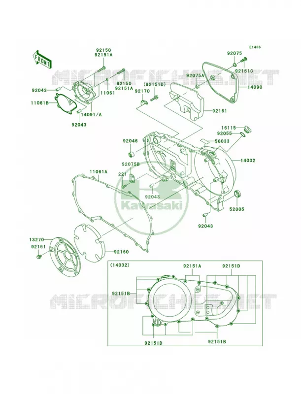 Right Engine Covers Kawasaki MOTOS 1600 2005 Vulcan 1600 Classic  VN1600-A3