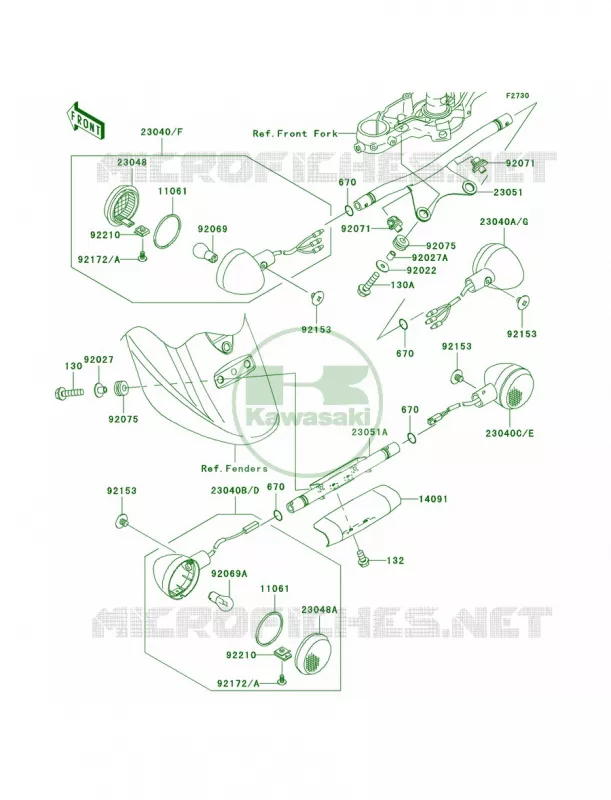 Turn Signals Kawasaki MOTOS 1600 2005 Vulcan 1600 Classic  VN1600-A3
