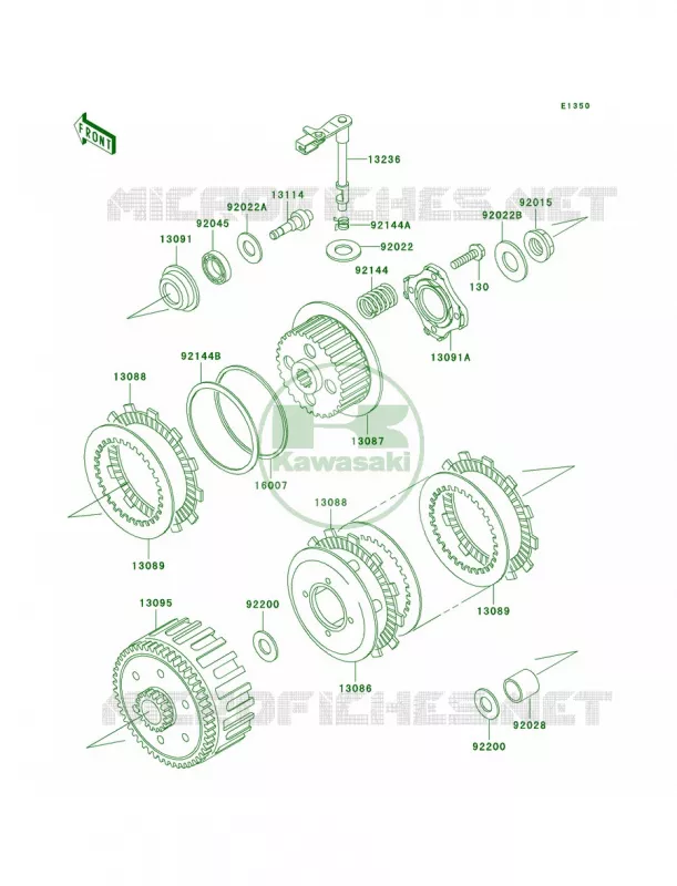 Clutch Kawasaki MOTOS 200 2005 KDX200  KDX200-H11