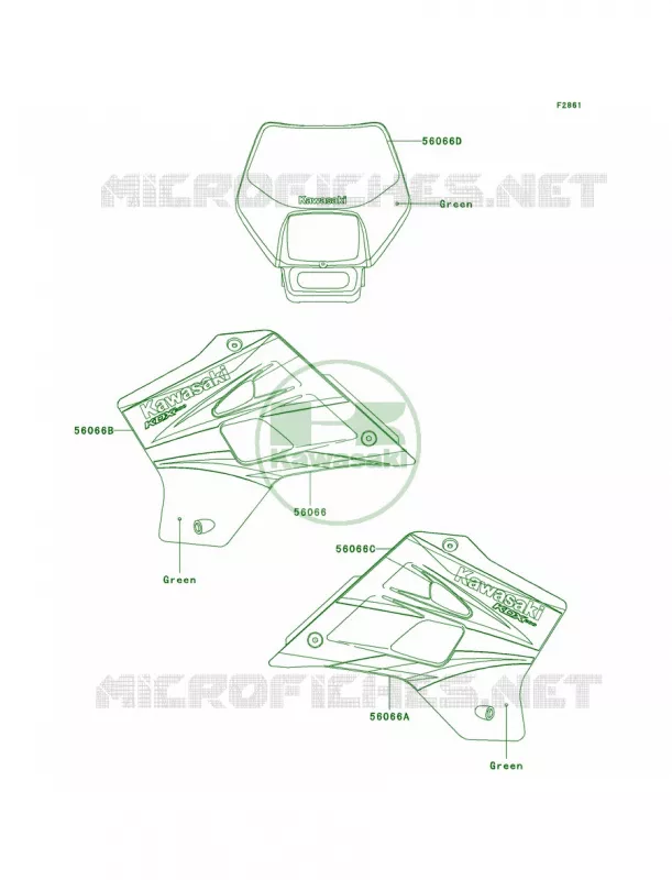 DecalsH10 Kawasaki MOTOS 200 2005 KDX200  KDX200-H11