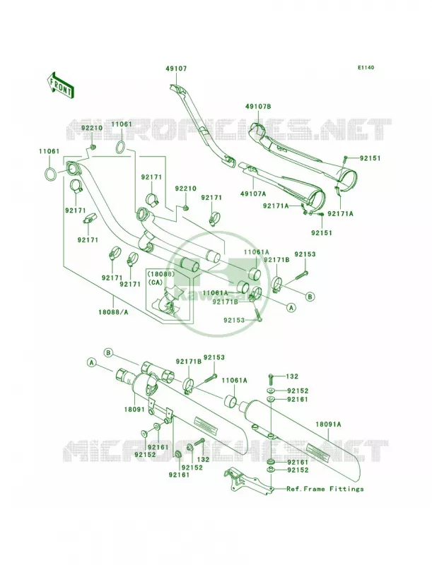 Mufflers Kawasaki MOTOS 2000 2005 Vulcan 2000  VN2000-A2
