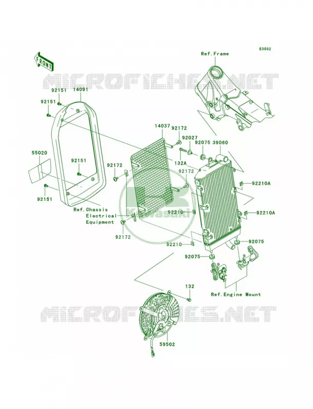 RadiatorA1 Kawasaki MOTOS 2000 2005 Vulcan 2000  VN2000-A2
