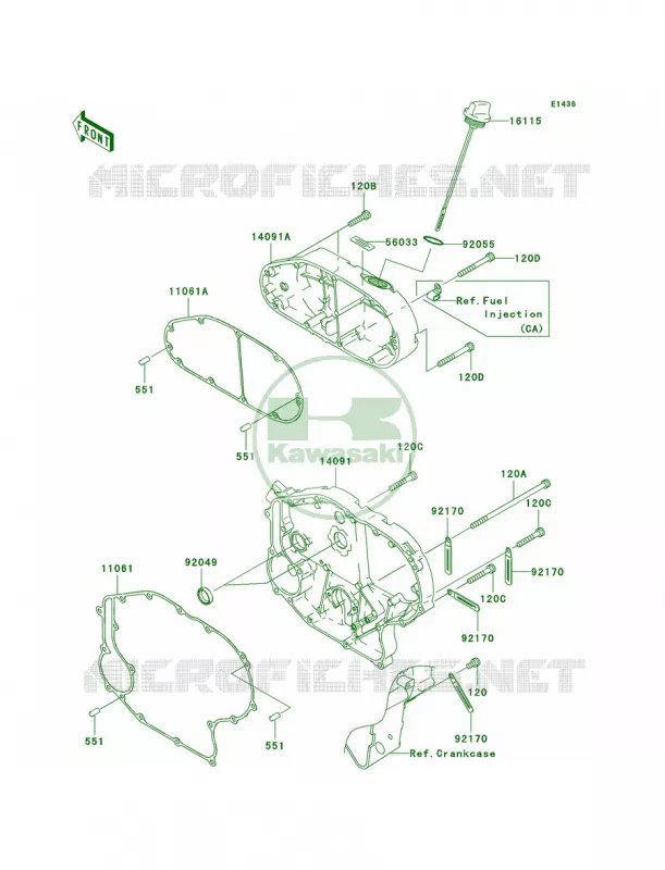 Right Engine Covers Kawasaki MOTOS 2000 2005 Vulcan 2000  VN2000-A2