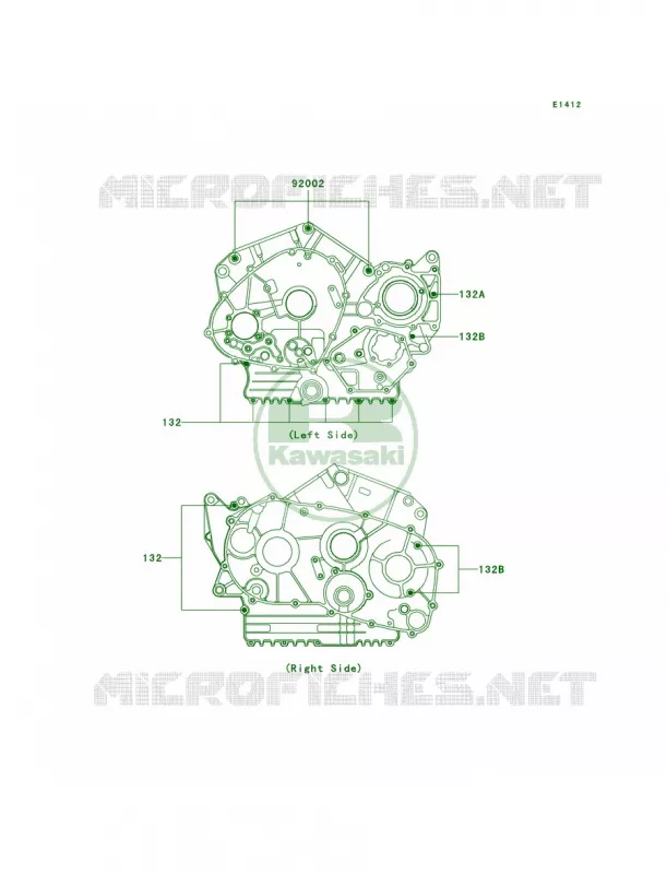 Crankcase Bolt Pattern Kawasaki MOTOS 800 2005 Vulcan 800  VN800-A11