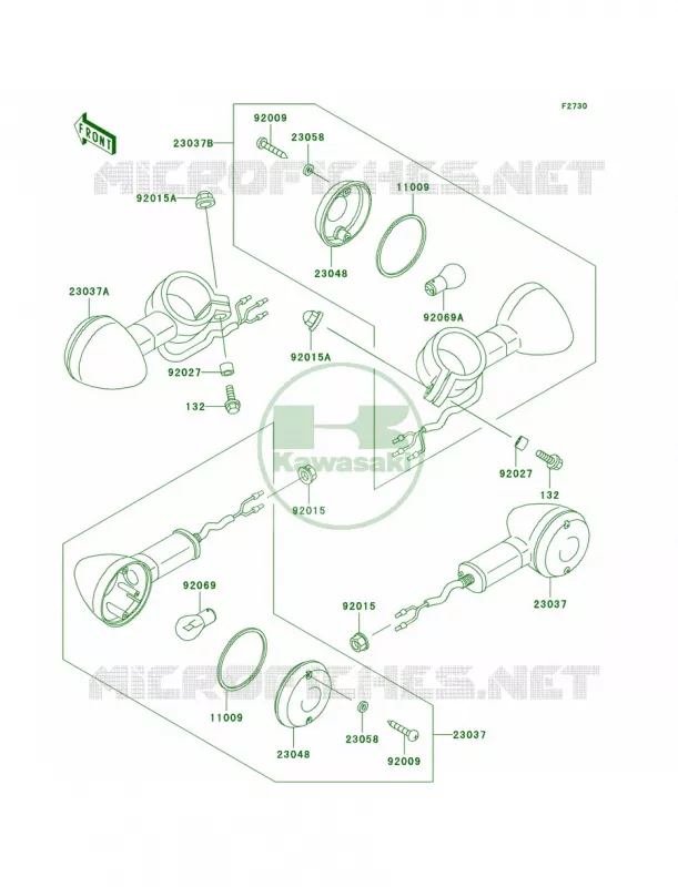 Turn Signals Kawasaki MOTOS 800 2005 Vulcan 800 Classic  VN800-B10