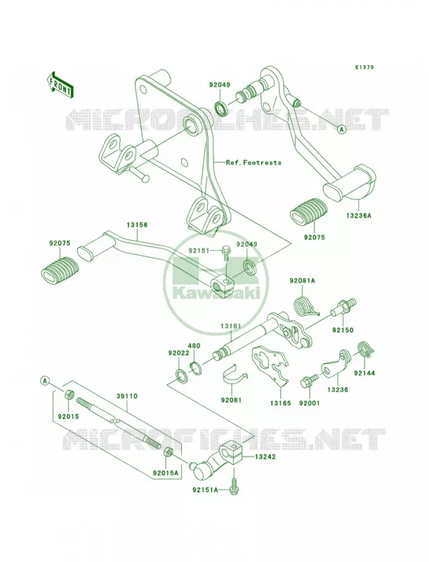 Gear Change Mechanism Kawasaki MOTOS 800 2005 Vulcan 800 Drifter  VN800-E5