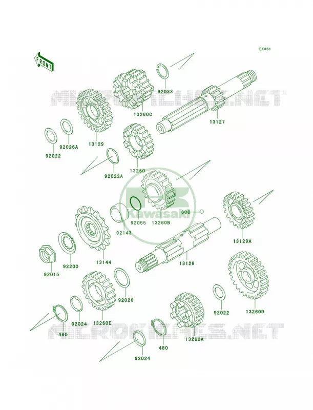 Transmission Kawasaki MOTOS 800 2005 Vulcan 800 Drifter  VN800-E5