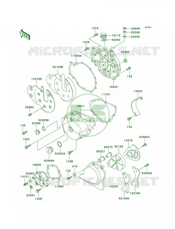 Engine Covers Kawasaki MOTOS 500 2004 Vulcan 500 LTD  EN500-C9