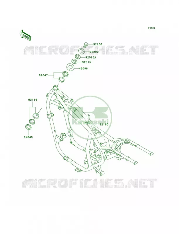Frame Kawasaki MOTOS 500 2004 Vulcan 500 LTD  EN500-C9