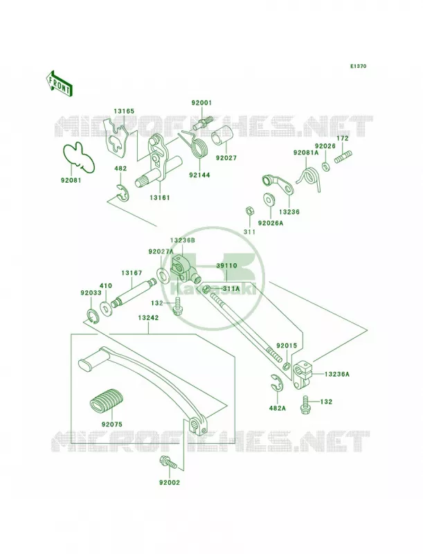 Gear Change Mechanism Kawasaki MOTOS 500 2004 Vulcan 500 LTD  EN500-C9