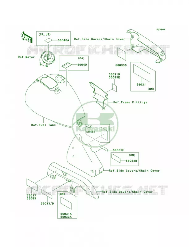 LabelsEN500-C8C9 Kawasaki MOTOS 500 2004 Vulcan 500 LTD  EN500-C9