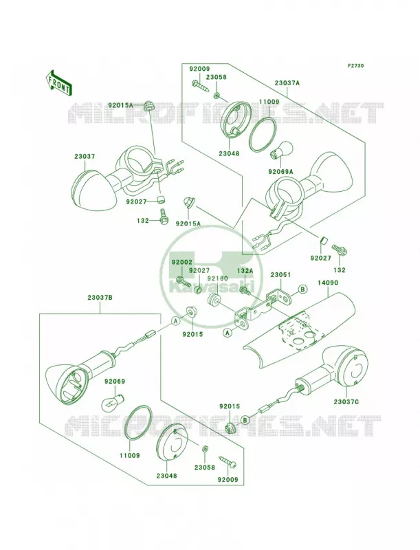 Turn Signals Kawasaki MOTOS 1500 2004 Vulcan 1500 Classic  VN1500-E7