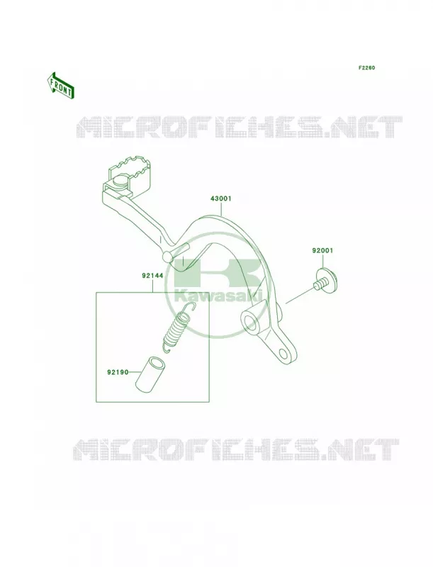 Brake Pedal Kawasaki MOTOS 220 2005 KDX220R  KDX220-A12