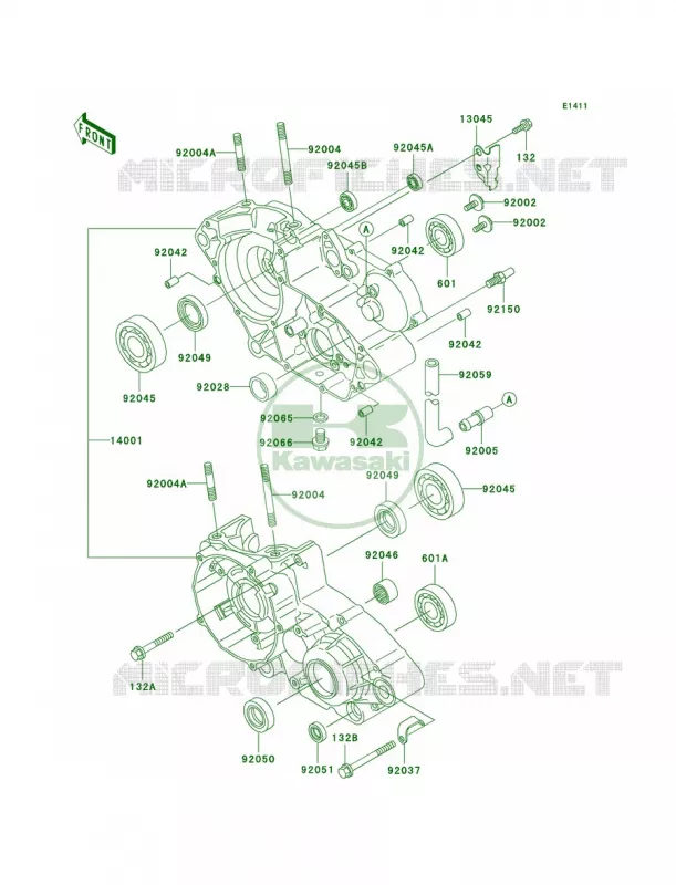 Crankcase Kawasaki MOTOS 220 2005 KDX220R  KDX220-A12
