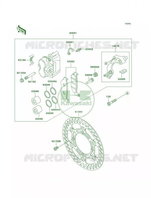 Front BrakeA10 Kawasaki MOTOS 220 2005 KDX220R  KDX220-A12