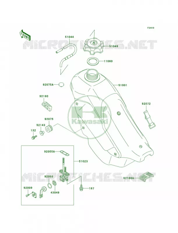 Fuel Tank Kawasaki MOTOS 220 2005 KDX220R  KDX220-A12