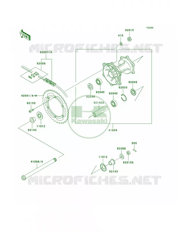 Rear Hub Kawasaki MOTOS 220 2005 KDX220R  KDX220-A12