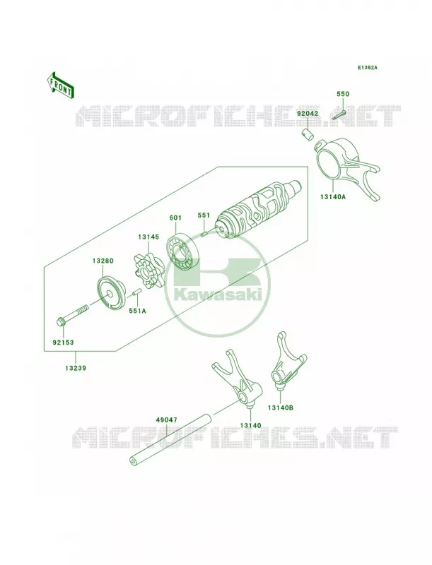 Gear Change DrumShift Forks Kawasaki MOTOS 1500 2004 Vulcan 1500 Drifter  VN1500-R4