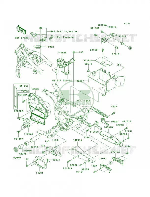 Frame Fittings Kawasaki MOTOS 1600 2004 Vulcan 1600 Mean Streak  VN1600-B1