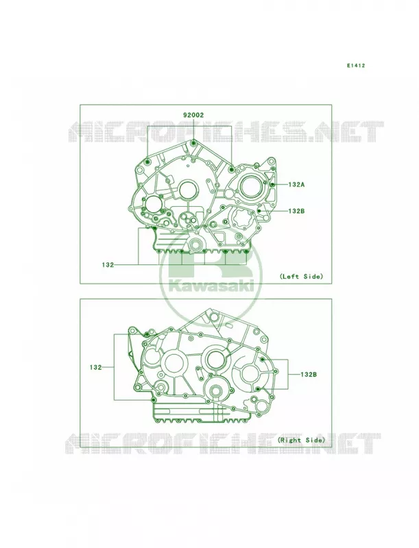 Crankcase Bolt Pattern Kawasaki MOTOS 800 2004 Vulcan 800 Classic  VN800-B9