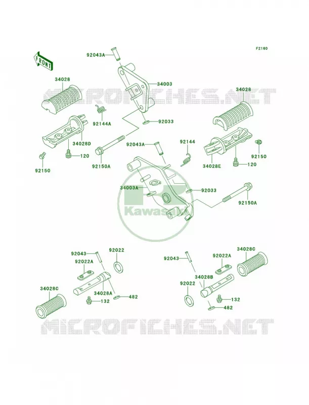 Footrests Kawasaki MOTOS 800 2004 Vulcan 800 Classic  VN800-B9