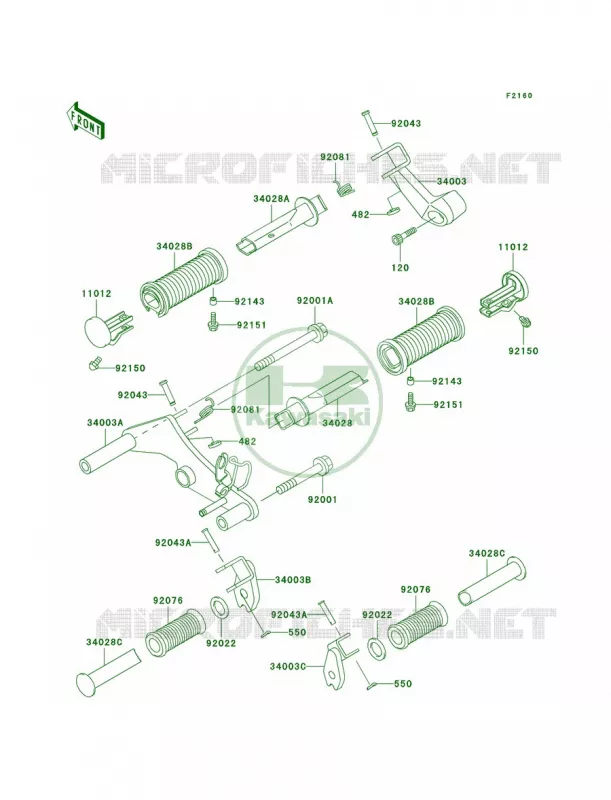 Footrests Kawasaki MOTOS 500 2003 Vulcan 500 LTD  EN500-C8