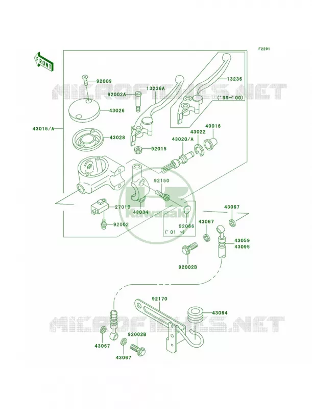 Front Master Cylinder Kawasaki MOTOS 1500 2003 Vulcan 1500 Classic  VN1500-E6