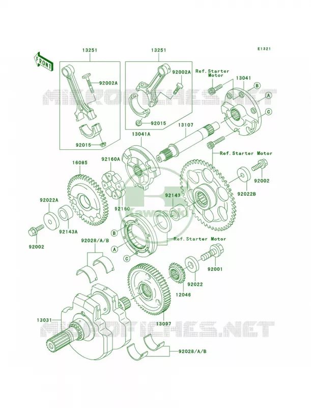 Crankshaft Kawasaki MOTOS 1500 2003 Vulcan 1500 Mean Streak  VN1500-P2