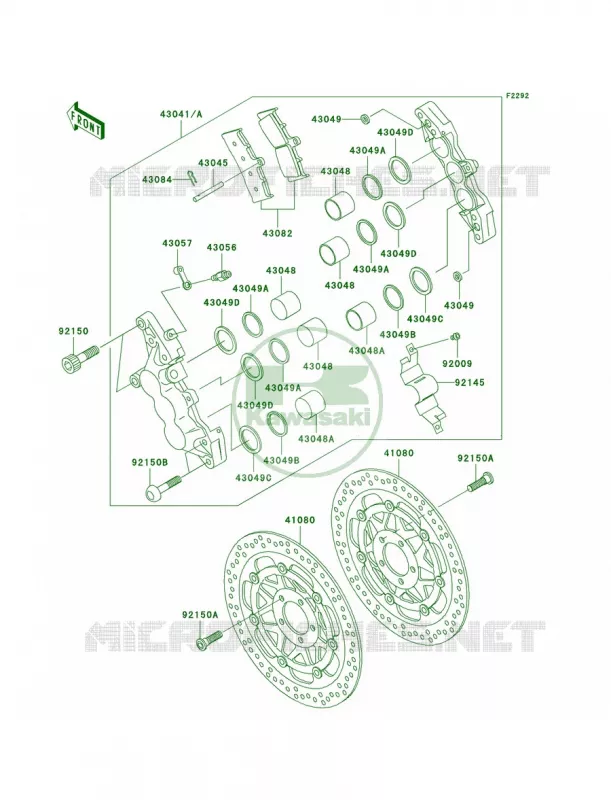 Front Brake Kawasaki MOTOS 1500 2003 Vulcan 1500 Mean Streak  VN1500-P2