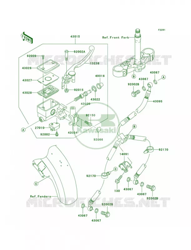 Front Master Cylinder Kawasaki MOTOS 1500 2003 Vulcan 1500 Mean Streak  VN1500-P2