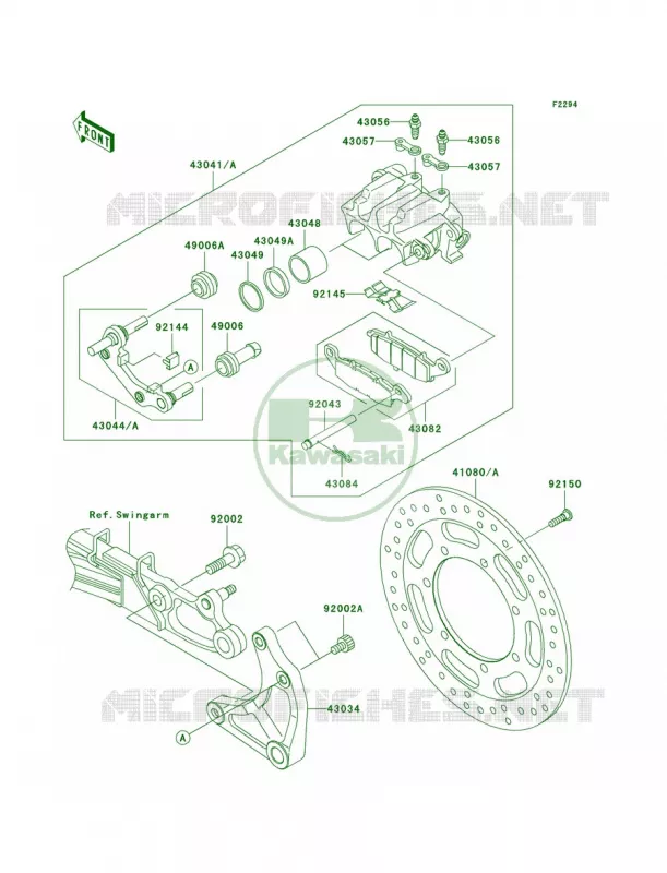 Rear Brake Kawasaki MOTOS 1500 2003 Vulcan 1500 Mean Streak  VN1500-P2